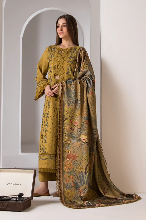 SOBIA NAZIR LAWN 3PC - LAWN EMB SHIRT WITH MONARK PRINTED DUPATTA AND LAWN DYED TROUSER | RP-3570