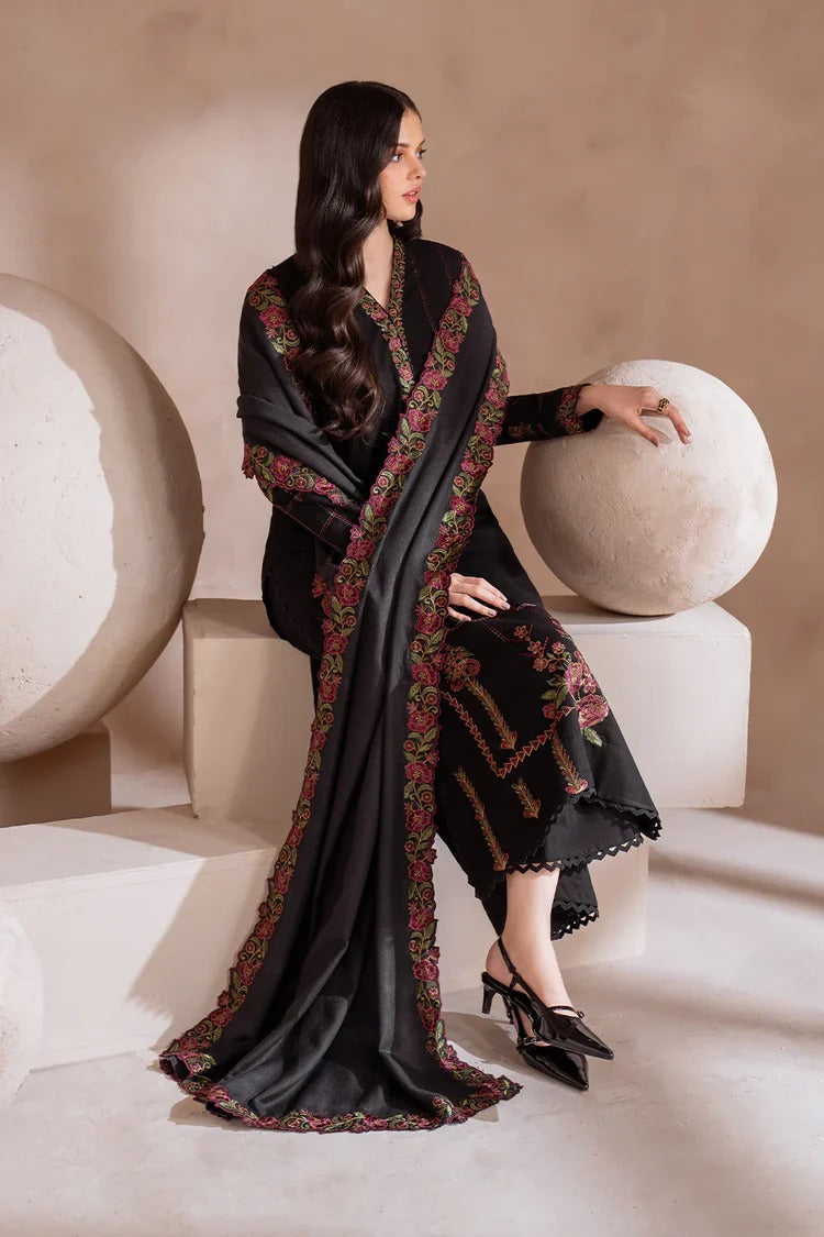 IZNIK-3PC DHANAK EMBROIDERED SHIRT WITH CHIFFON EMBROIDERED DUPATTA & TROUSER-BIC-4134