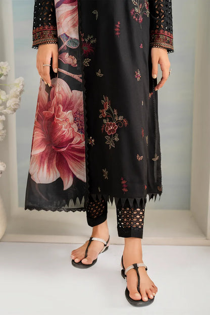 IZNIK- 3PC DHANAK EMBROIDERED SHIRT WITH COUTURE PRINT SHAWL AND TROUSER-RP104