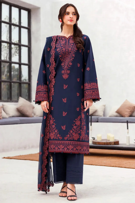 JAZMIN-3PC LAWN EMBROIDERED SHIRT WITH CHIFFON EMBROIDERED DUPATTA AND TROUSER-RP-4611