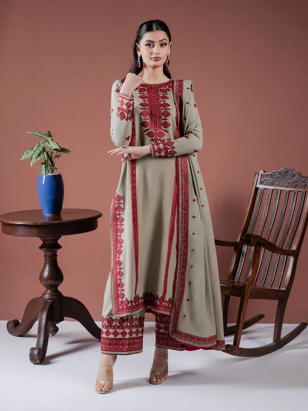 ASIM JOFA-3PC LAWN EMBROIDERED SHIRT WITH LAWN EMBROIDERED DUPATTA AND LAWN TROUSER-RP-4529