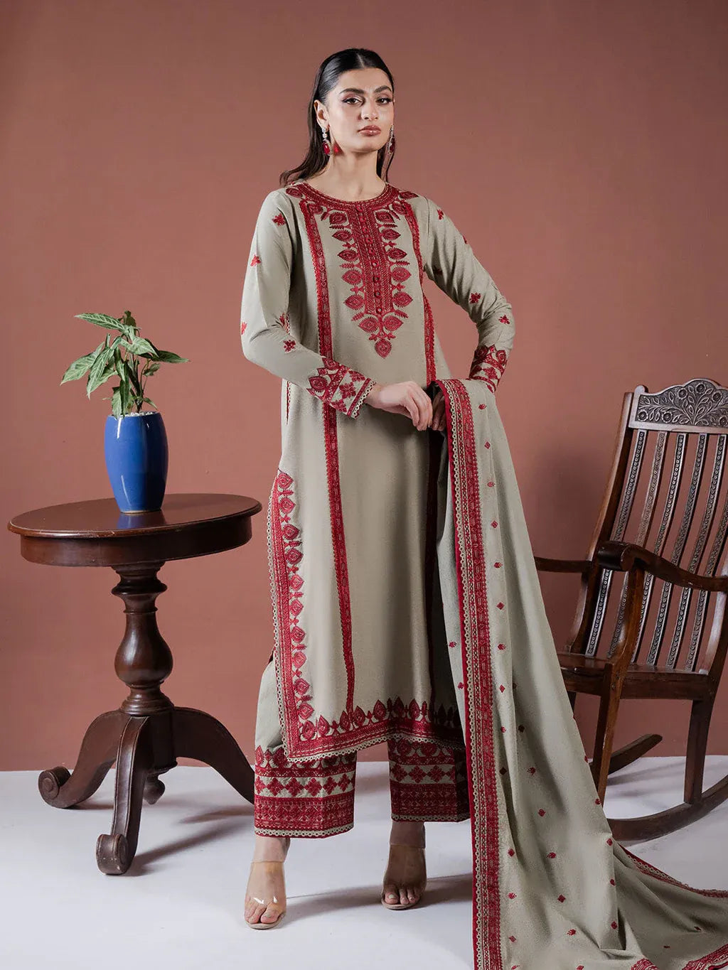 ASIM JOFA-3PC LAWN EMBROIDERED SHIRT WITH LAWN EMBROIDERED DUPATTA AND LAWN TROUSER-RP-4529
