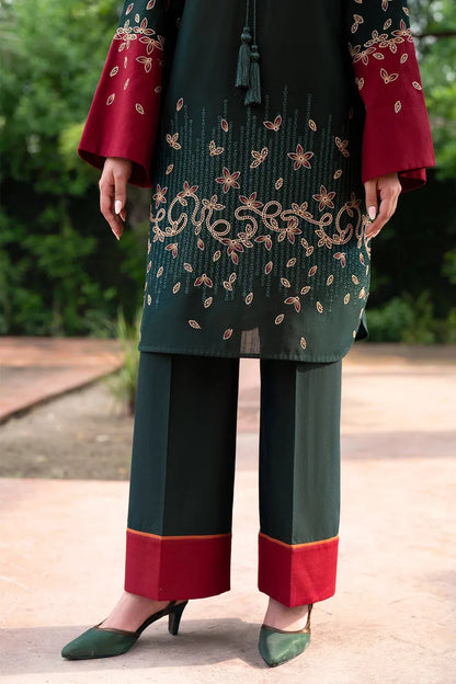 JAZMIN-3PC DHANAK EMBROIDRED SHIRT WITH KOTAIL PRINT SHAWL AND TROUSER-RP103