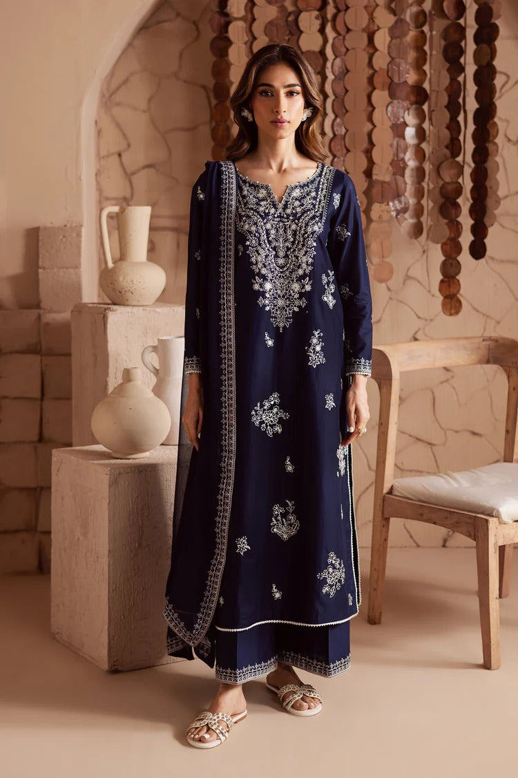 BATIK-3PC DHANAK EMBROIDERED SHIRT WITH CHIFFON EMBROIDERED DUPATTA AND EMB TROUSER BIC-4180