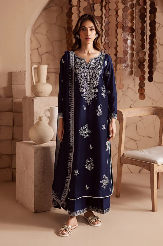 BATIK-3PC DHANAK EMBROIDERED SHIRT WITH CHIFFON EMBROIDERED DUPATTA AND EMB TROUSER BIC-4180