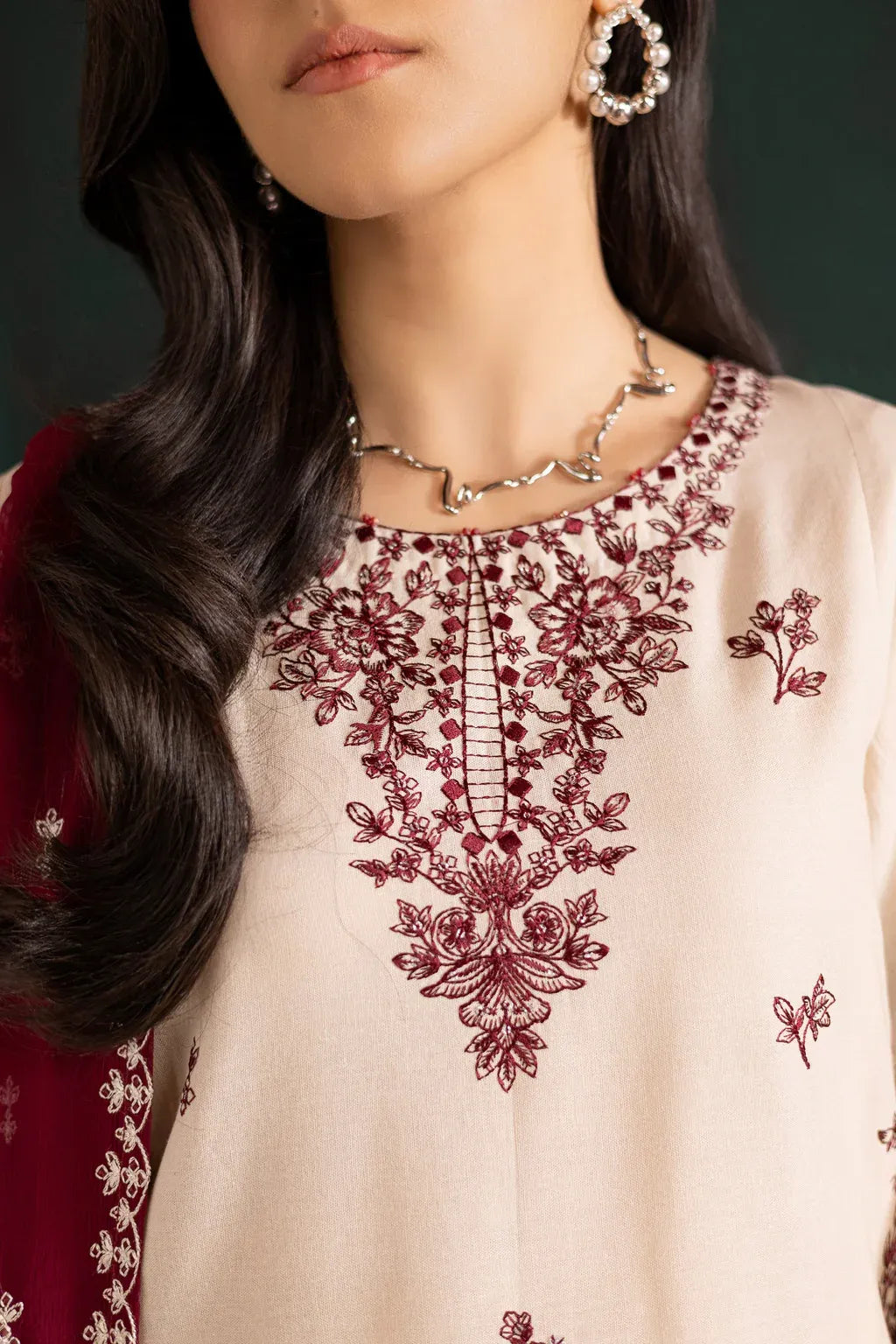 BATIK-3PC LAWN EMBROIDERED SHIRT WITH CHIFFON EMBROIDERED DUPATTA AND EMB TROUSER-RP-4610