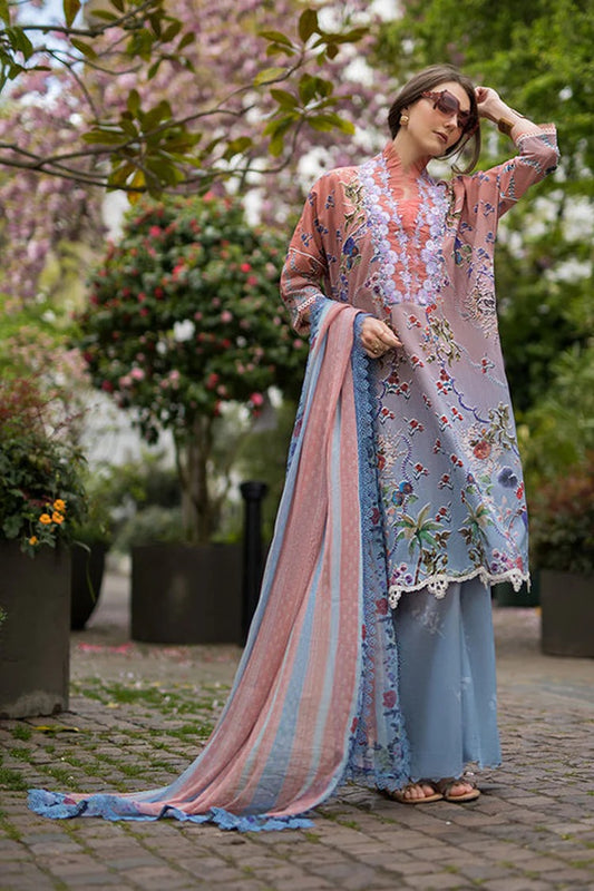SOBIA NAZIR-3PC KARANDI PRINTED EMBROIDERED SHIRT WITH KARANDI PRINTED DUPATTA AND TROUSER-BIC-2565