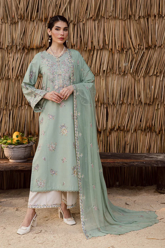 BATIK-3PC LAWN EMBROIDERED SHIRT WITH CHIFFON EMBROIDERED DUPATTA AND EMB TROUSER-RP-4651