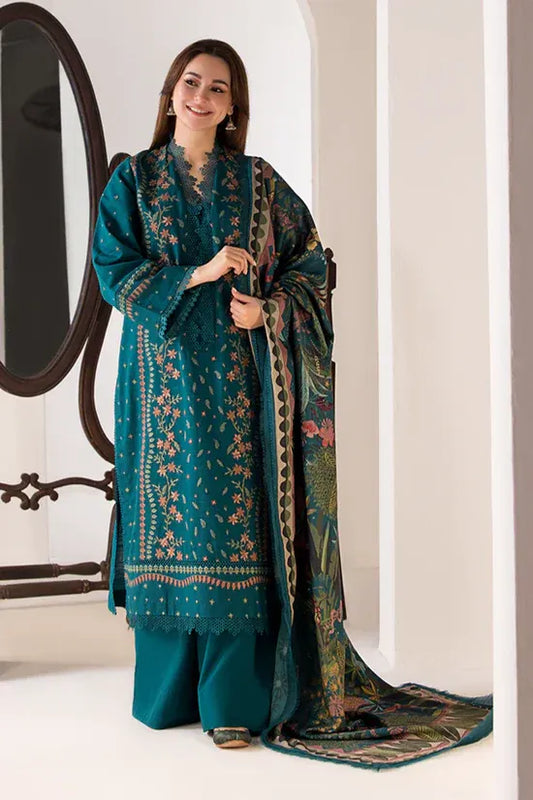 SOBIA NAZIR-3PC LAWN EMBROIDERED SHIRT WITH CHIFON PRINTED DUPATTA AND TROUSER-RP-4530