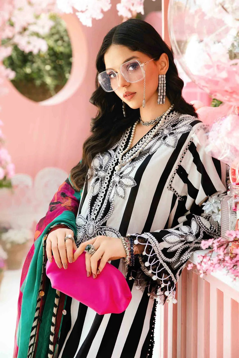 MARIA.B LAWN 3PC - LAWN EMB PRINTED SHIRT WITH CHIFFON PRINTED DUPATTA AND LAWN PRINTED TROUSER | RP