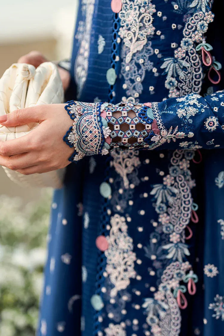 QALAMKAR-3PC LAWN EMBROIDERED SHIRT WITH KHADDI NET EMBROIDERED DUPATTA AND TROUSER-RP-4608