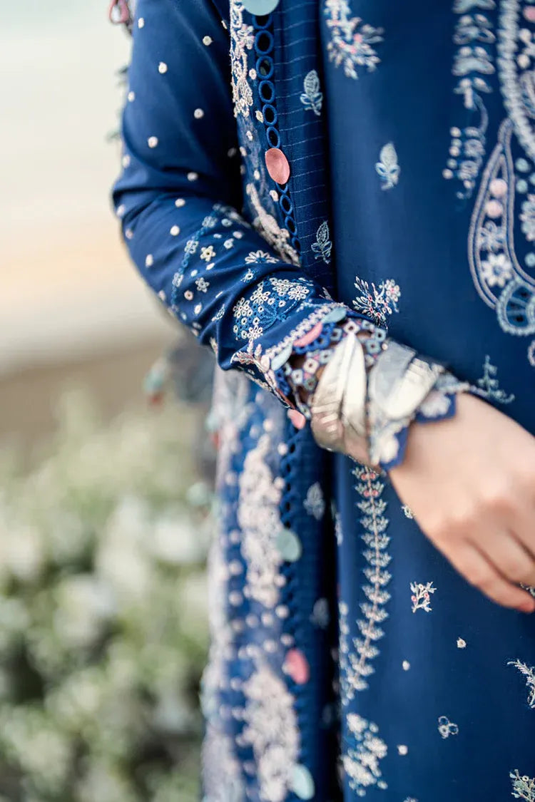 QALAMKAR-3PC LAWN EMBROIDERED SHIRT WITH KHADDI NET EMBROIDERED DUPATTA AND TROUSER-RP-4608