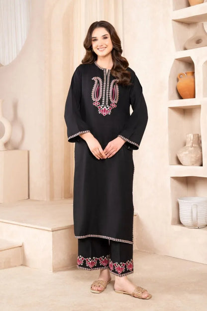 LAZULI-2 PC DHANAK EMBROIDRED SHIRT WITH AND EMBROIDRED TROUSER-RP-3311