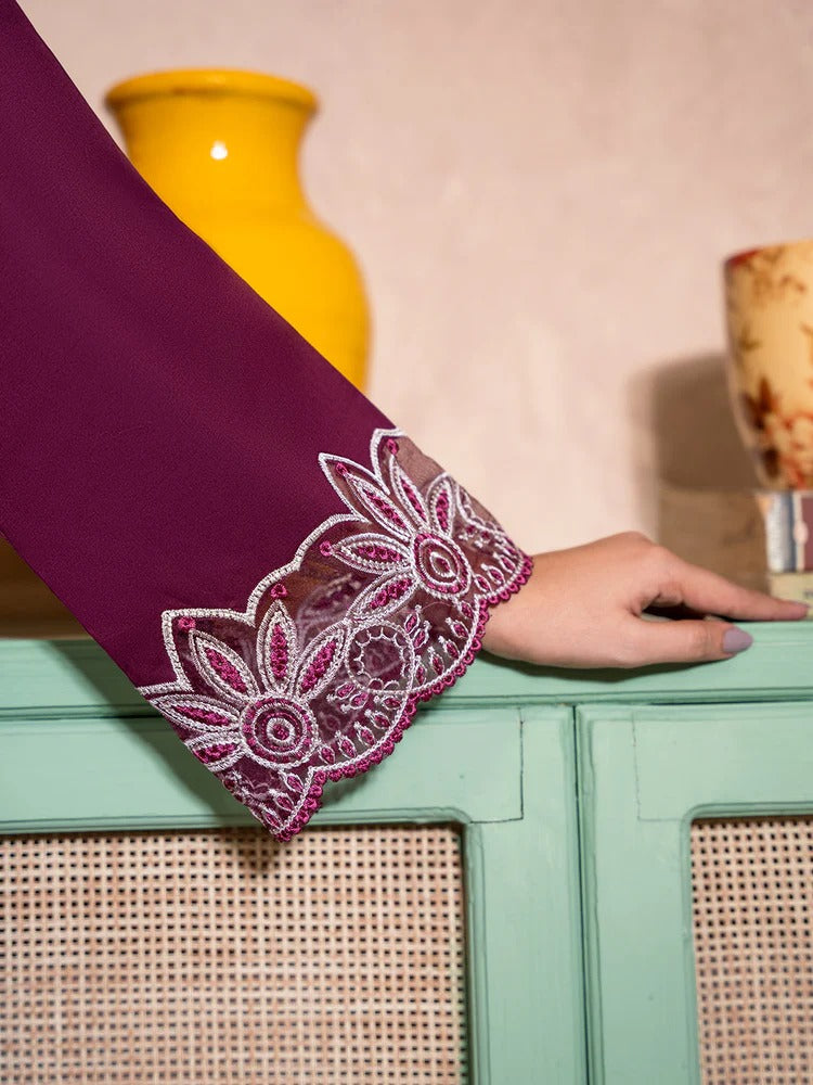 IZEL-2PC DHANAK EMBROIDERED SHIRT WITH DHANAK TROUSER-BIC-104