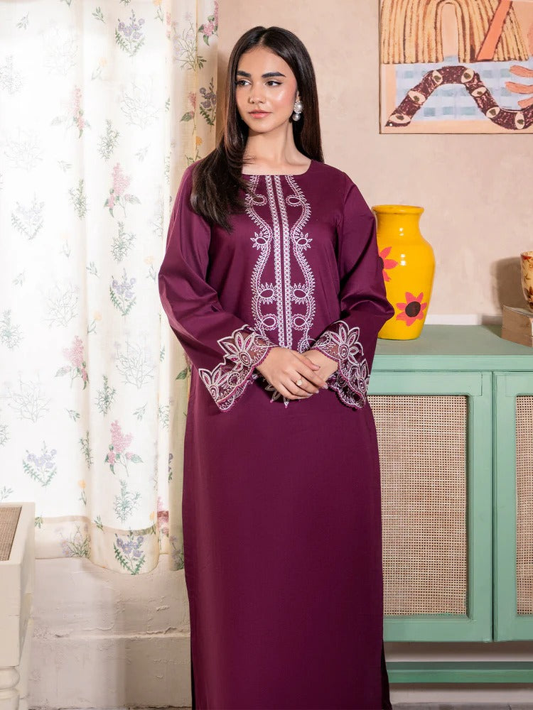 IZEL-2PC DHANAK EMBROIDERED SHIRT WITH DHANAK TROUSER-BIC-104