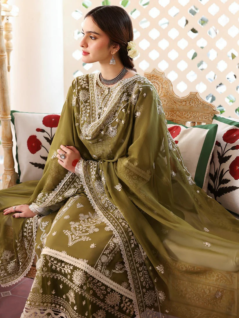 JAZMIN LAWN 3PC - LAWN EMB SHIRT WITH LAWN HEAVY EMB READY TO WEAR DUPATTA AND LAWN DYED TROUSER | RP-3705