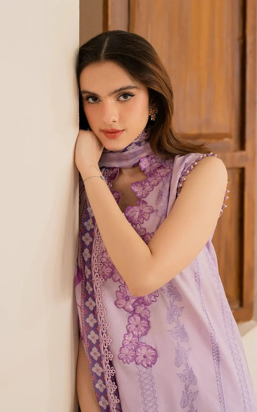 ASIFA NABEEL LAWN 3PC - LAWN EMB SHIRT WITH MONARK PRINTED DUPATTA AND LAWN DYED TROUSER | RP-3756