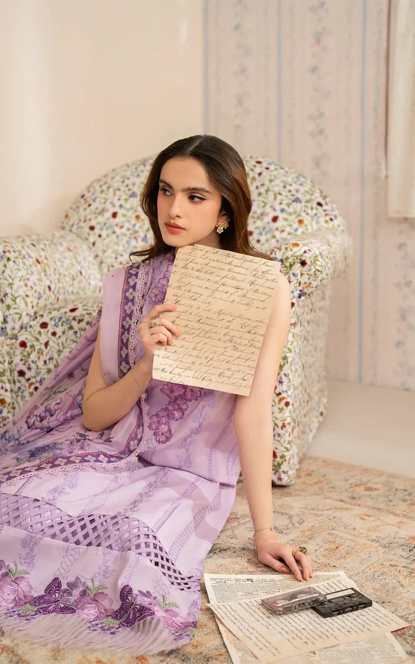 ASIFA NABEEL LAWN 3PC - LAWN EMB SHIRT WITH MONARK PRINTED DUPATTA AND LAWN DYED TROUSER | RP-3756