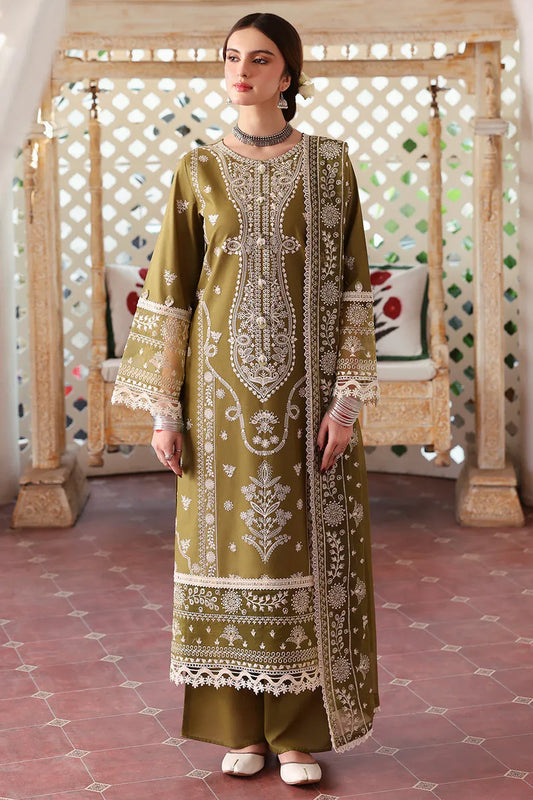MAHNUR-3PC LAWN EMBROIDERED SHIRT WITH LAWN EMBROIDERED DUPATTA & TROUSER-RP-4522