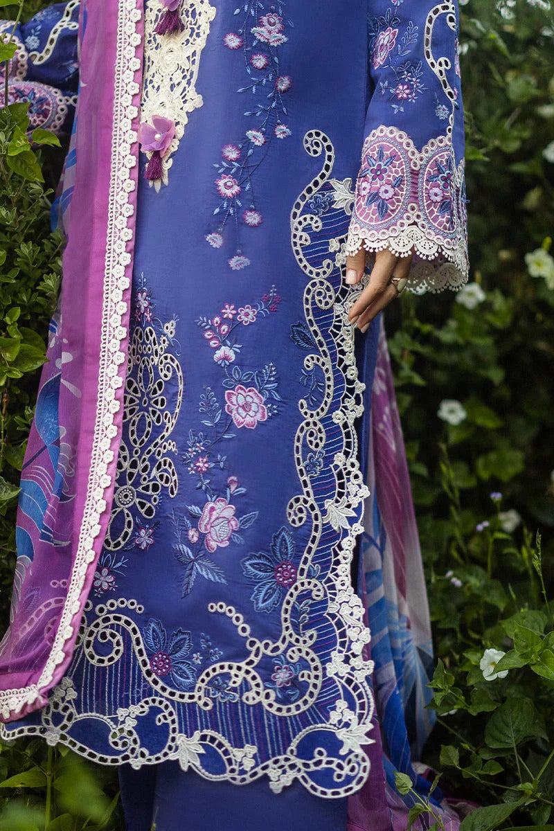 MUSHQ LAWN 3PC - LAWN EMB SHIRT WITH CHIFFON PRINTED DUPATTA AND LAWN DYED TROUSER | RP-3734