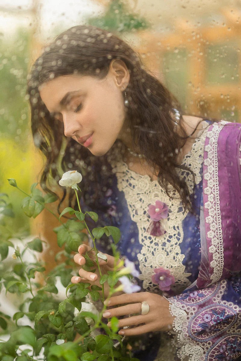 MUSHQ LAWN 3PC - LAWN EMB SHIRT WITH CHIFFON PRINTED DUPATTA AND LAWN DYED TROUSER | RP-3734