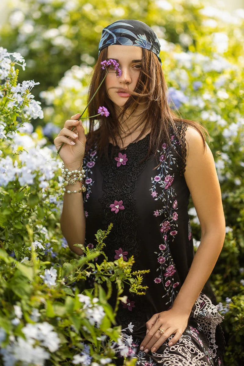 MUSHQ LAWN 3PC - LAWN EMB SHIRT WITH CHIFFON PRINTED DUPATTA AND LAWN DYED TROUSER | RP-3733