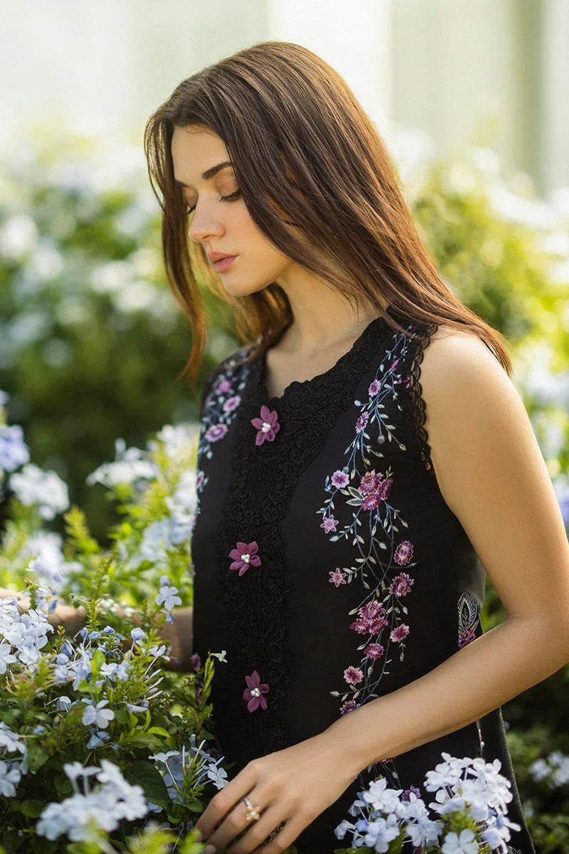 MUSHQ LAWN 3PC - LAWN EMB SHIRT WITH CHIFFON PRINTED DUPATTA AND LAWN DYED TROUSER | RP-3733