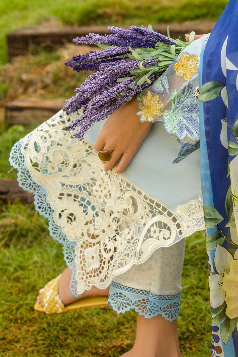 MUSHQ LAWN 3PC - LAWN EMB SHIRT WITH CHIFFON PRINTED DUPATTA AND LAWN DYED TROUSER | RP-3729