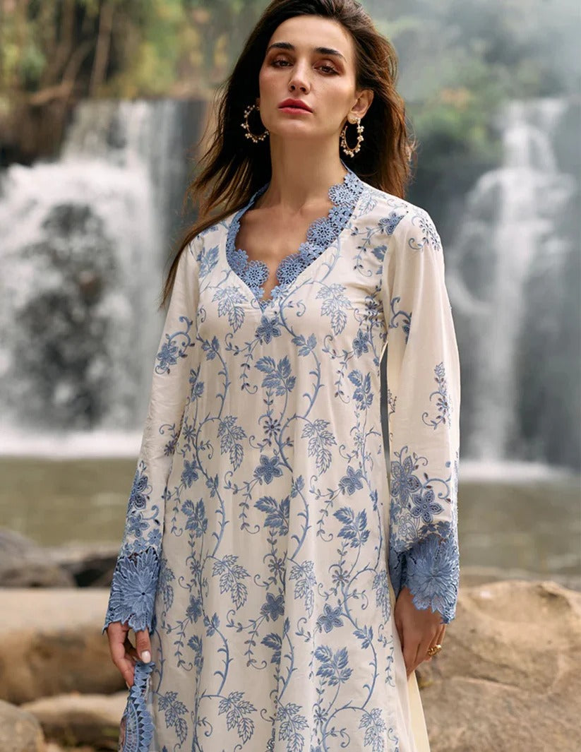 IMAGE LAWN 3PC - LAWN EMB SHIRT WITH MONARK PRINTED DUPATTA AND LAWN DYED TROUSER | RP-3597