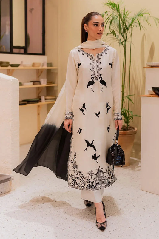 MIRANA-3PC LAWN EMBROIDERED SHIRT WITH BAMBER TYE&DYE CHIFFON DUPATTA AND TROUSER-RP-4563