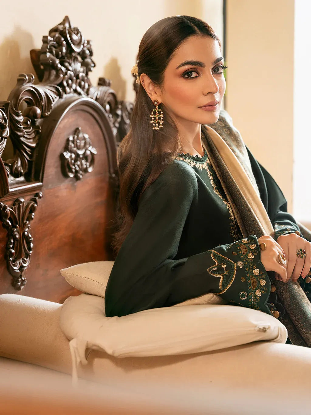 IZEL-3PC LAWN EMBROIDERED SHIRT WITH CHIFFON PRINT DUPATTA AND TROUSER-RP-4671