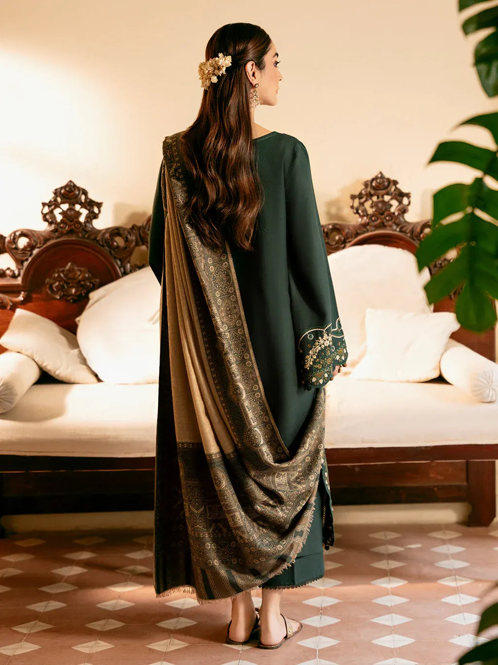 IZEL-3PC LAWN EMBROIDERED SHIRT WITH CHIFFON PRINT DUPATTA AND TROUSER-RP-4671