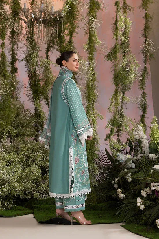 SOBIA NAZIR-3PC LAWN CHIKAN EMBROIDERED SHIRT WITH CHIFFON EMBROIDERED PRINTED DUPATTA AND EMB TROUSER -RP-4708
