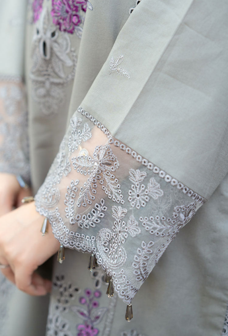 LIBAAS-3PC DHANAK EMBROIDERED SHIRT WITH CHIFFON EMBROIDERED DUPATTA AND TROUSER BIC-4069