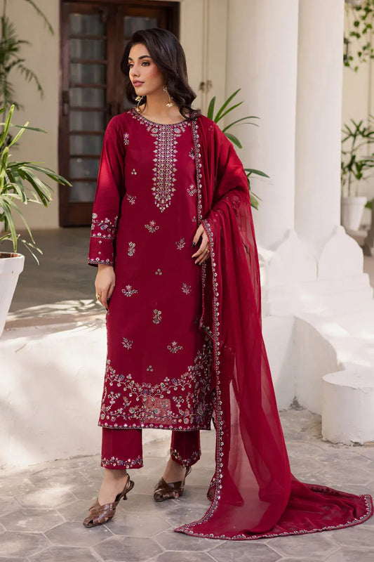 BATIK-3PC LAWN EMBROIDERED SHIRT WITH CHIFFON EMBROIDERED DUPATTA AND EMB TROUSER-RP-4732