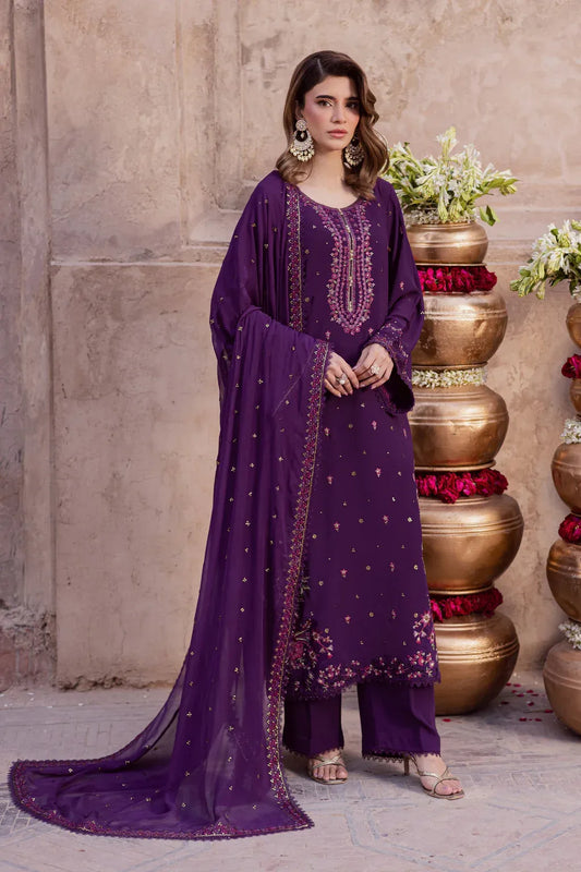 BATIK-3PIECE LAWN SEQUIN EMBROIDERED SHIRT WITH CHIFFON EMBROIDERED DUPATTA AND TROUSER-RP-4859