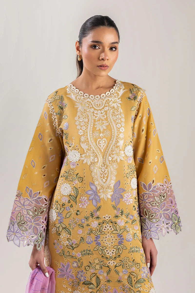 MUSHQ LAWN 3PC - LAWN EMB SHIRT WITH CHIFFON PRINTED DUPATTA AND LAWN DYED TROUSER | RP-3737