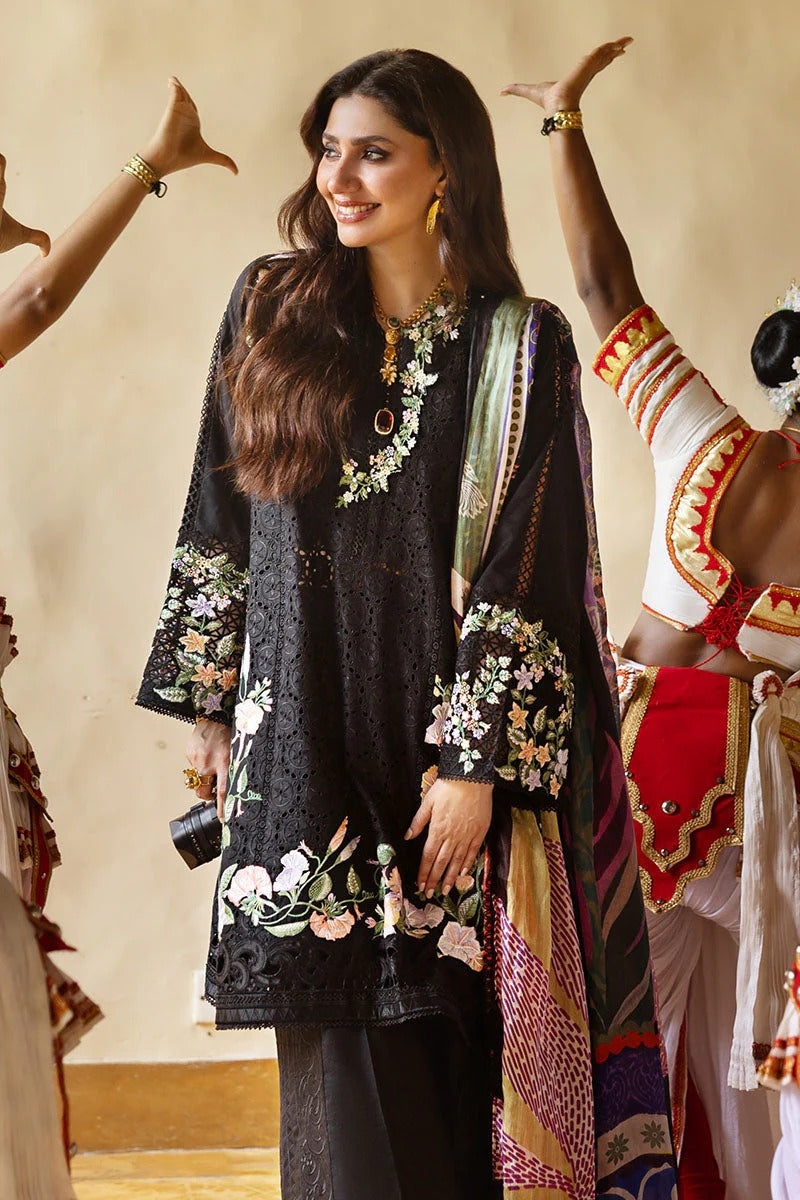MUSHQ LAWN 3PC - LAWN EMB SHIRT WITH MONARK PRINTED DUPATTA AND LAWN EMB TROUSER | RP-3719