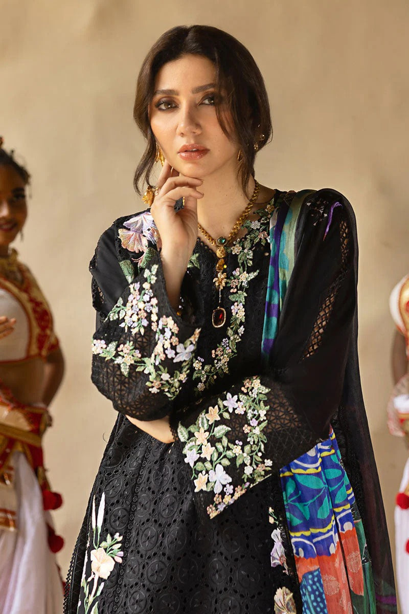 MUSHQ LAWN 3PC - LAWN EMB SHIRT WITH MONARK PRINTED DUPATTA AND LAWN EMB TROUSER | RP-3719