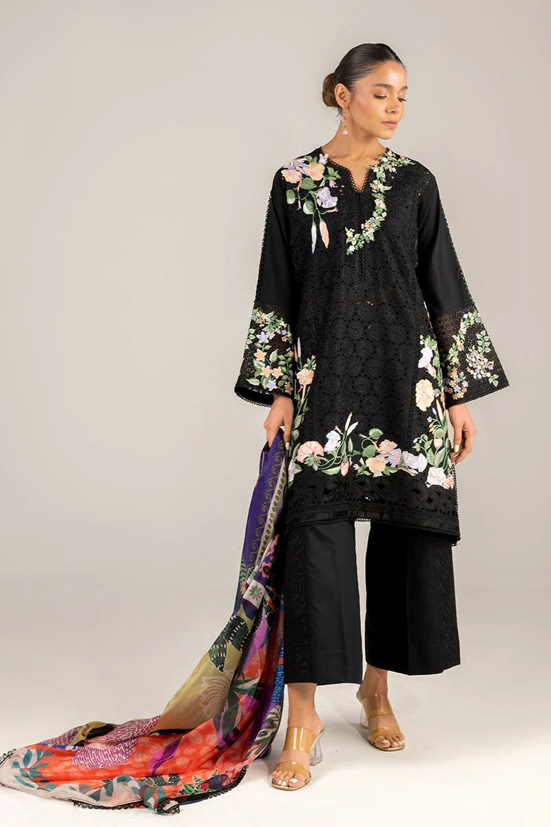 MUSHQ LAWN 3PC - LAWN EMB SHIRT WITH MONARK PRINTED DUPATTA AND LAWN EMB TROUSER | RP-3719