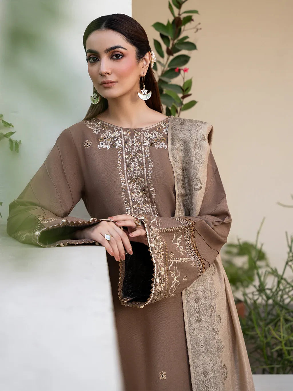 IZEL-3PC LAWN EMBROIDERED SHIRT WITH CHIFFON PRINTED DUPATTA & TROUSER-RP-4680