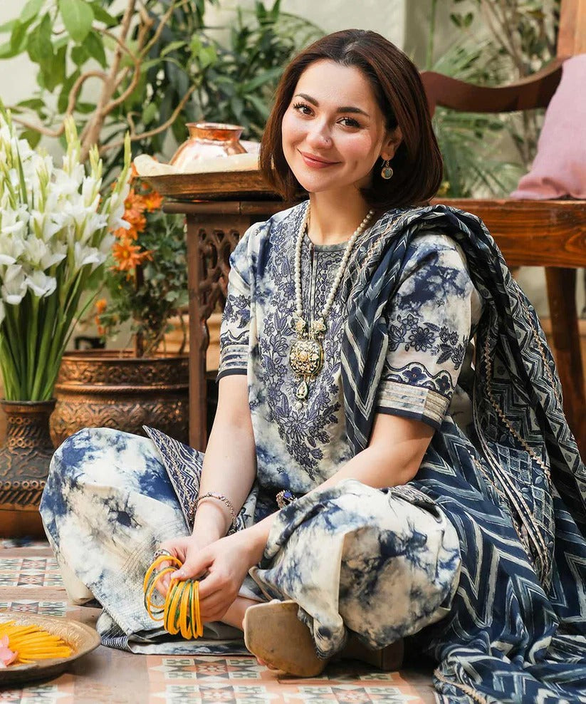 SAPPHIRE LAWN 3PC - LAWN EMB PRINTED SHIRT WITH CHIFFON PRINTED DUPATTA AND LAWN PRINTED TROUSER | RP