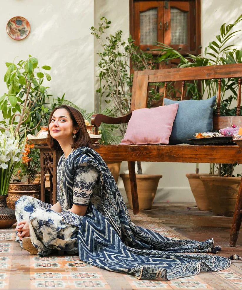 SAPPHIRE LAWN 3PC - LAWN EMB PRINTED SHIRT WITH CHIFFON PRINTED DUPATTA AND LAWN PRINTED TROUSER | RP