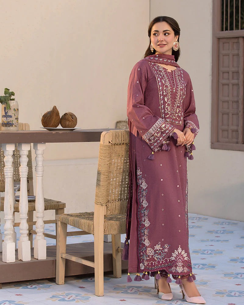 JADE LAWN 3PC - LAWN SEQUENCE EMB SHIRT WITH CHIFFON EMB DUPATTA AND LAWN DYED TROUSER | RP-3744