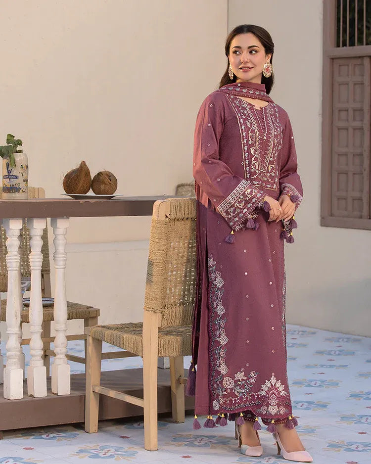 JADE-3PC LAWN SEQUENCE EMBROIDERED SHIRT WITH CHIFFON EMBROIDERED DUPATTA AND TROUSER-RP-4619