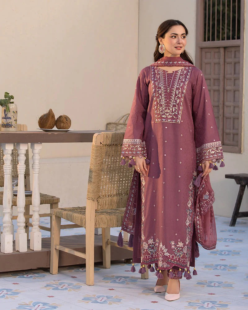 JADE LAWN 3PC - LAWN SEQUENCE EMB SHIRT WITH CHIFFON EMB DUPATTA AND LAWN DYED TROUSER | RP-3744