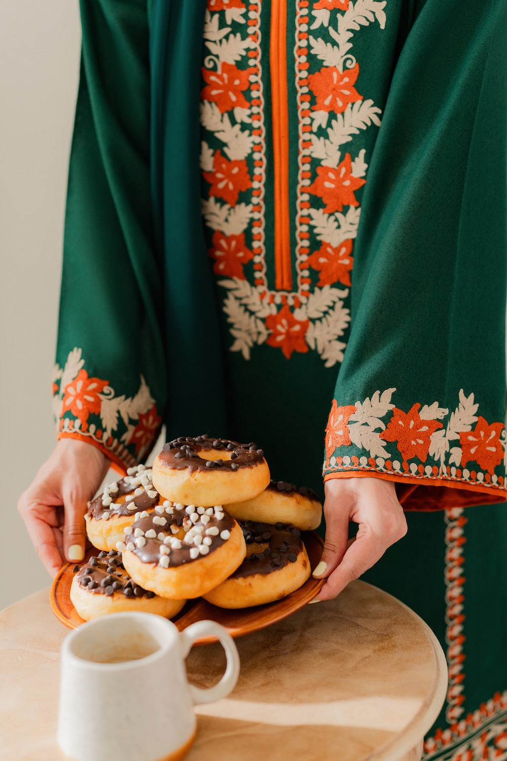 VINTAGE-3PC DHANAK EMBROIDERED SHIRT WITH BAMBER CHIFFON DUPATTA & TROUSER-BIC-4248