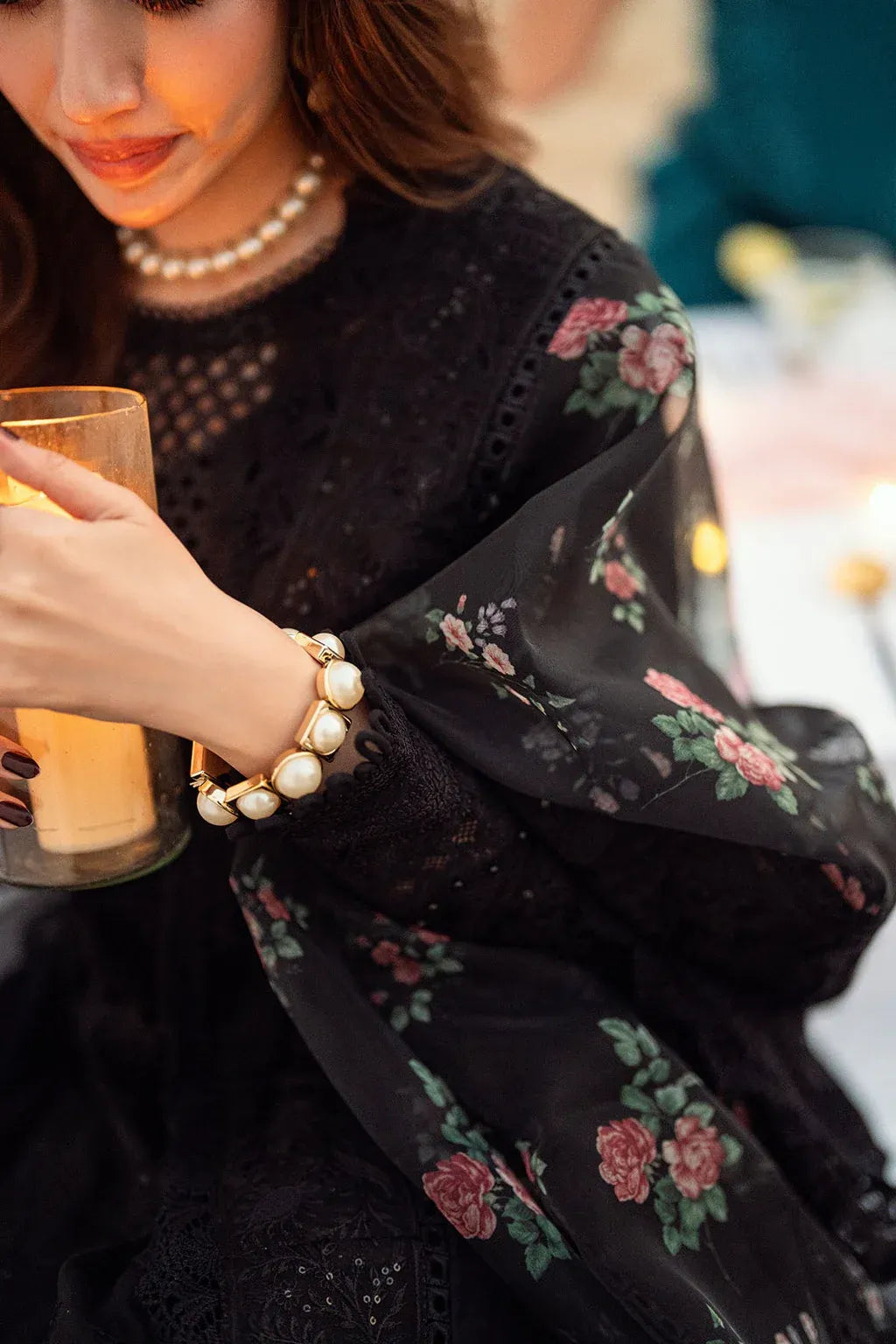 NUREH-3PC LAWN CHIKENKARI LASER EMBROIDERED SHIRT WITH COTTON NET EMBROIDERED PRINT DUPATTA-RP-4523