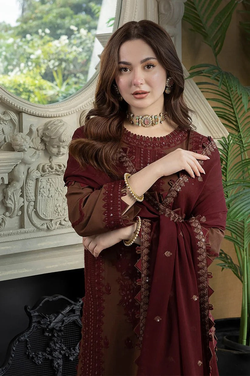 ASIM JOFA LAWN 3PC - LAWN EMB SHIRT WITH BAMBER CHIFFON EMB DUPATTA AND LAWN DYED TROUSER | RP-3647