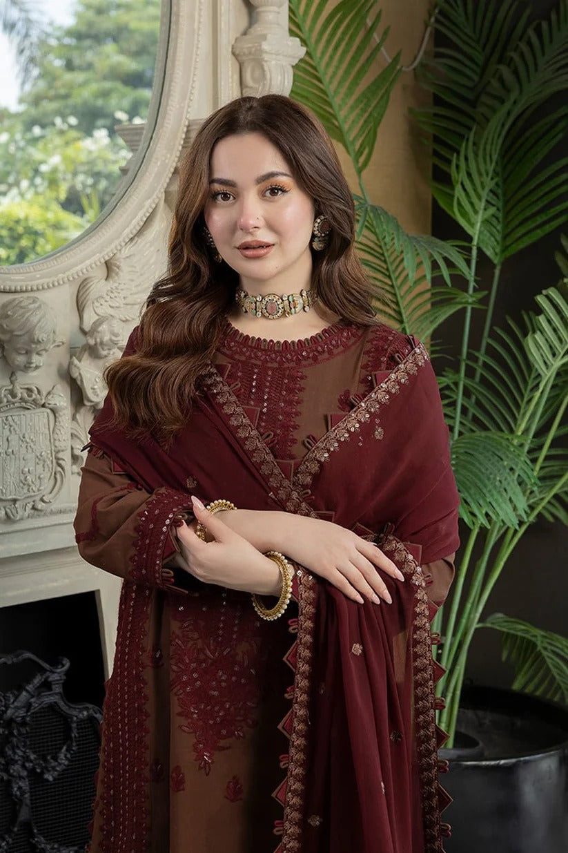 ASIM JOFA LAWN 3PC - LAWN EMB SHIRT WITH BAMBER CHIFFON EMB DUPATTA AND LAWN DYED TROUSER | RP-3647